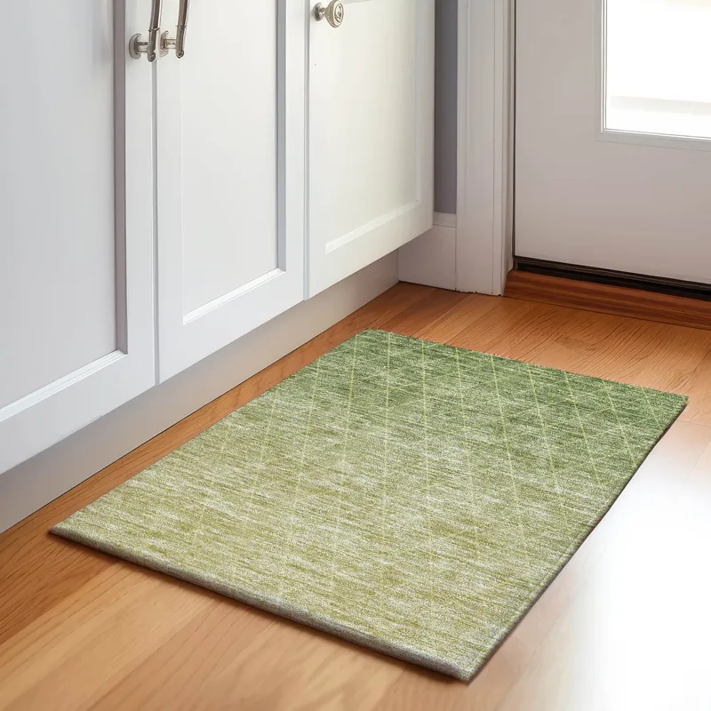 Luxury Washable Lazio Aloe 1\'8\" x 2\'6\" Rug