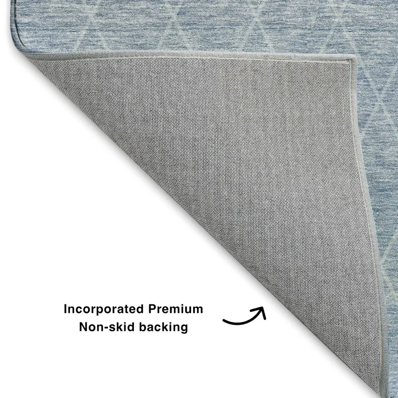 Luxury Washable Lazio Blue 9\' x 12\' Rug