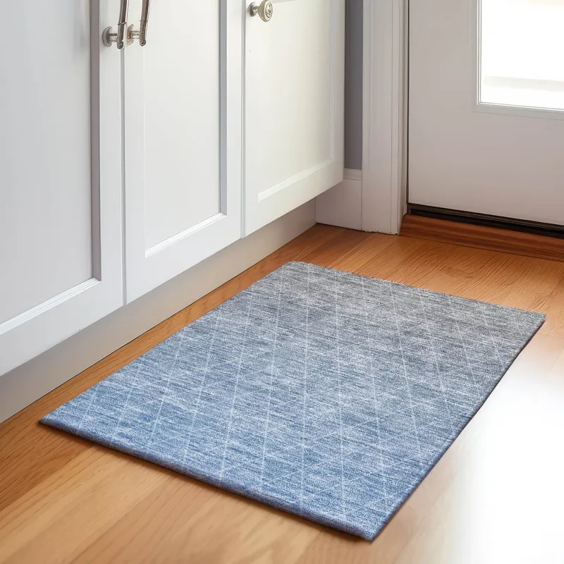 Luxury Washable Lazio Blue 1\'8\" x 2\'6\" Rug
