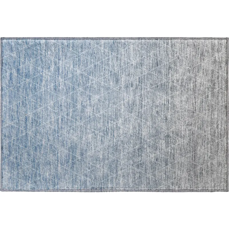 Luxury Washable Lazio Blue 1\'8\" x 2\'6\" Rug