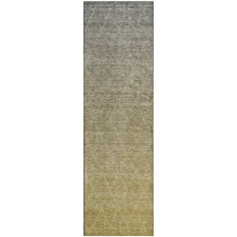 Luxury Washable Lazio Gold 2\'3\" x 7\'6\" Runner Rug