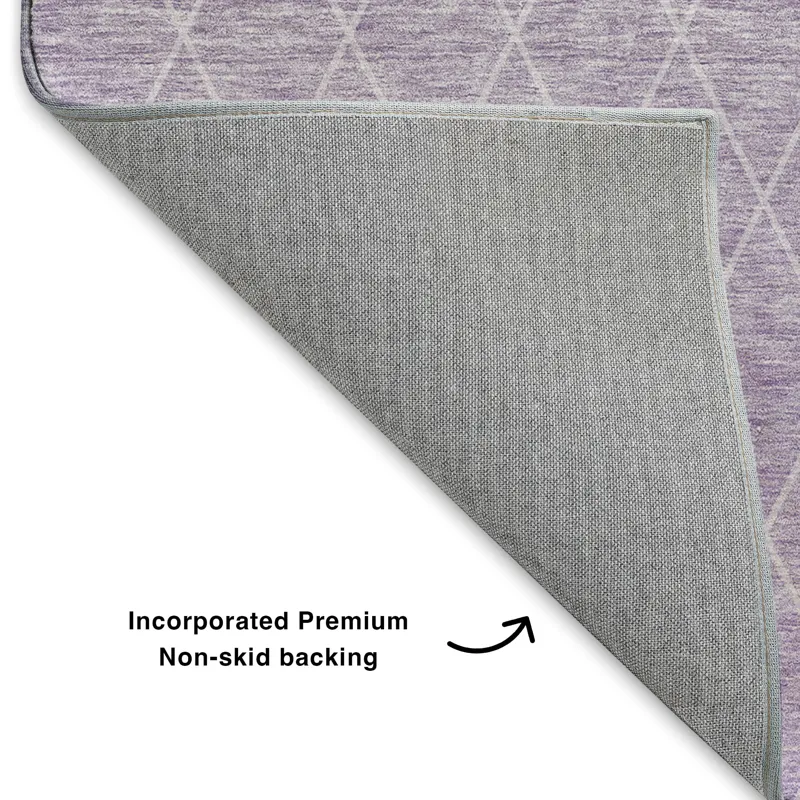 Luxury Washable Lazio Lavender 8\' x 8\' Round Rug