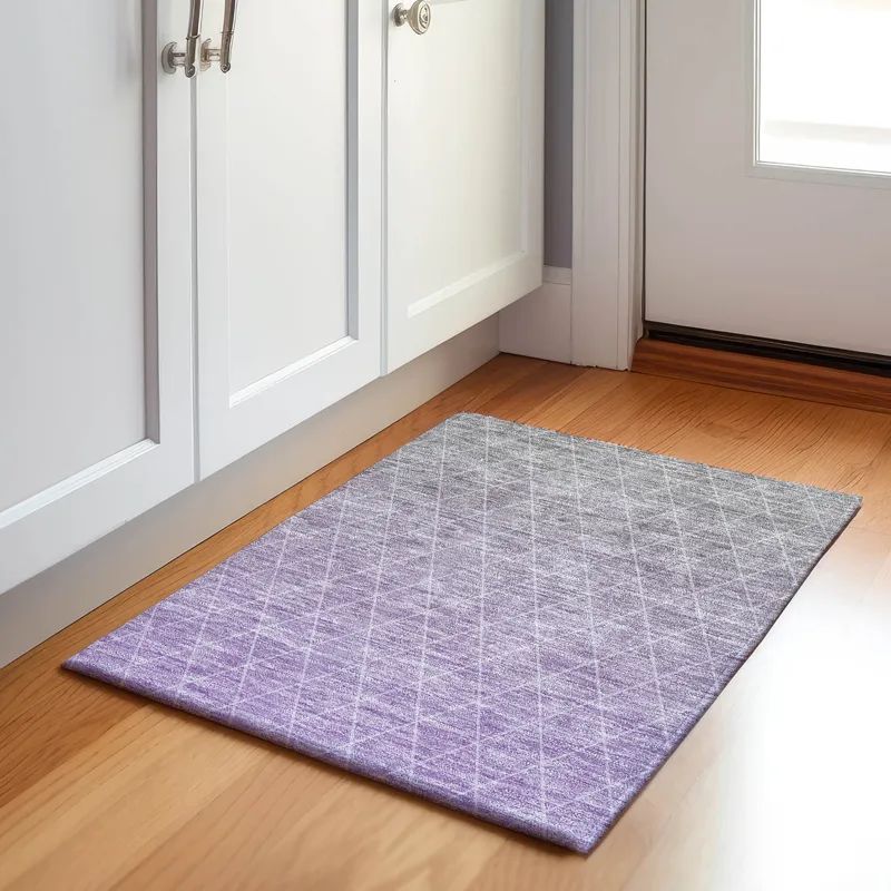Luxury Washable Lazio Lavender 1\'8\" x 2\'6\" Rug