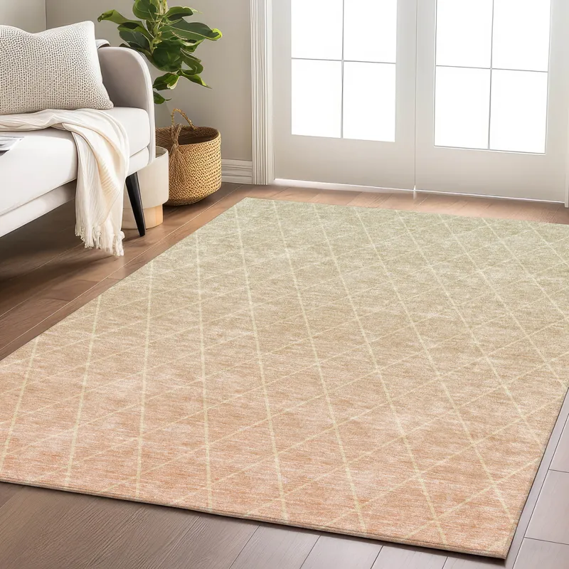 Luxury Washable Lazio Salmon 9\' x 12\' Rug