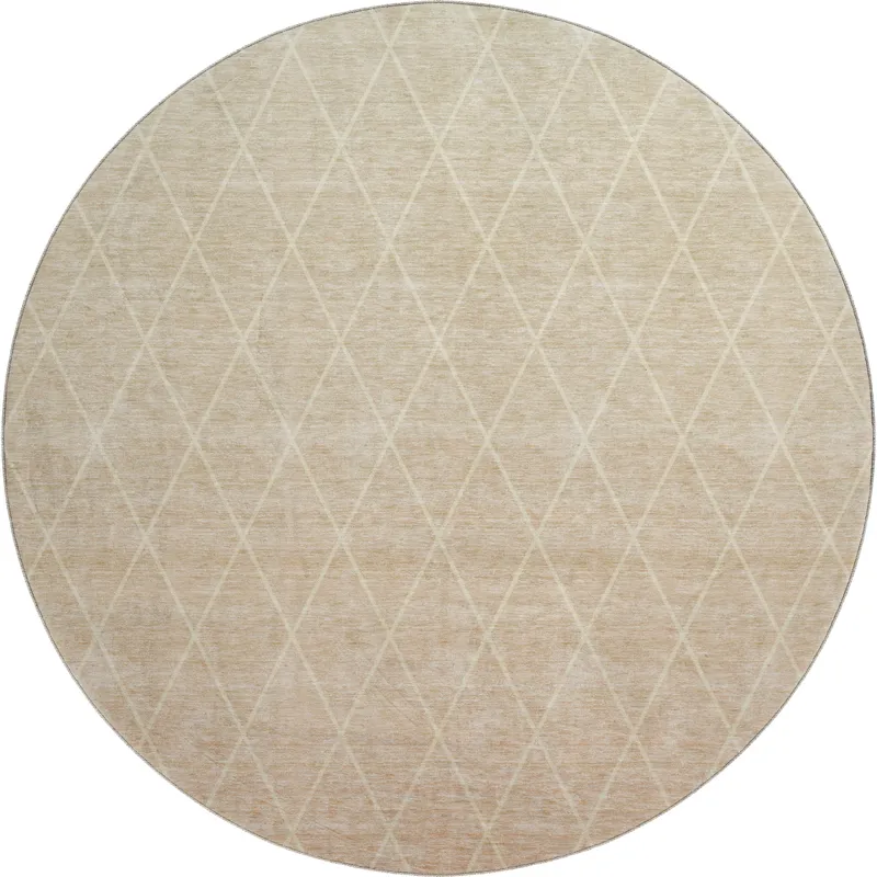 Luxury Washable Lazio Salmon 8\' x 8\' Round Rug
