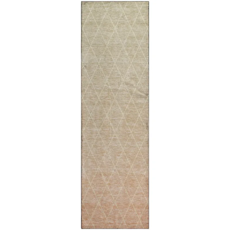 Luxury Washable Lazio Salmon 2\'3\" x 7\'6\" Runner Rug