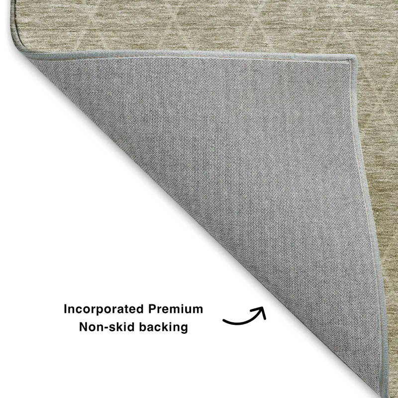 Luxury Washable Lazio Taupe 2\'6\" x 3\'10\" Rug