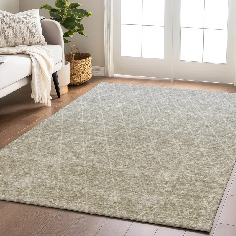 Luxury Washable Lazio Taupe 2\'6\" x 3\'10\" Rug