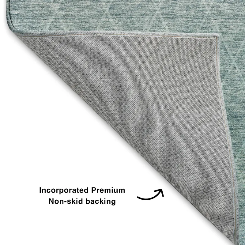 Luxury Washable Lazio Teal 8\' x 10\' Rug