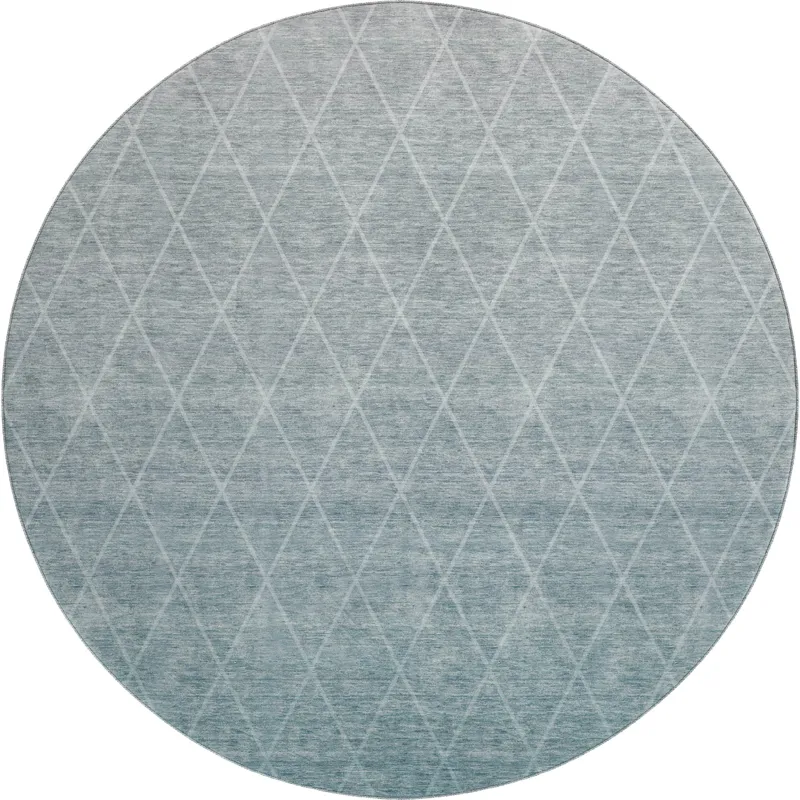 Luxury Washable Lazio Teal 8\' x 8\' Round Rug