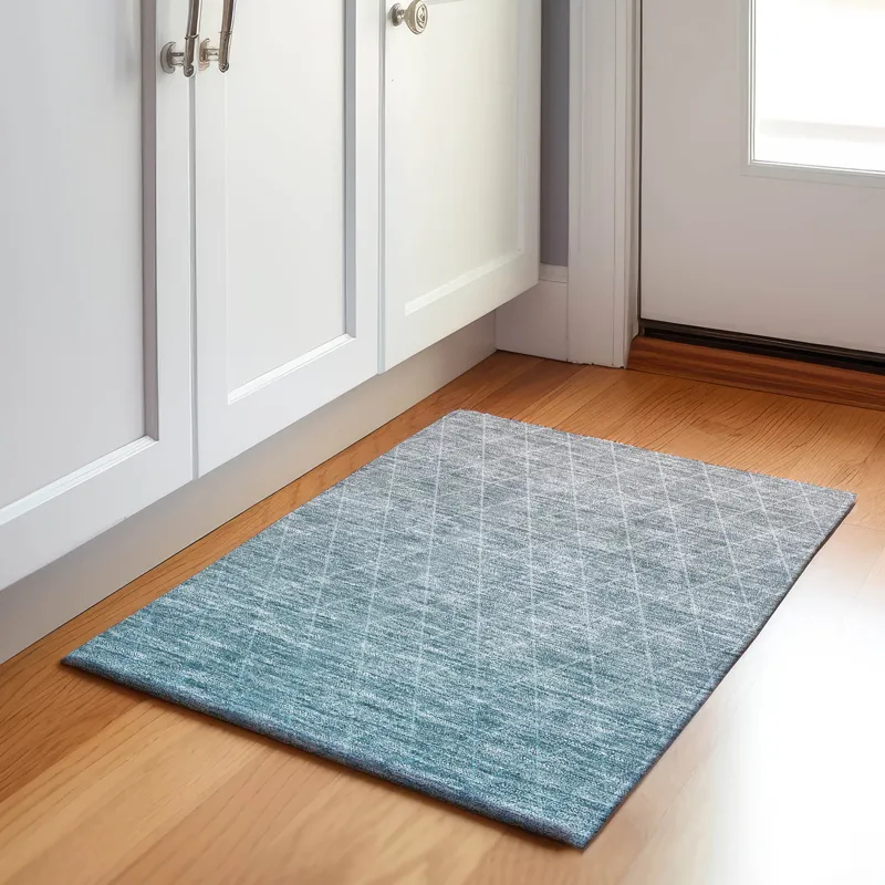 Luxury Washable Lazio Teal 1\'8\" x 2\'6\" Rug