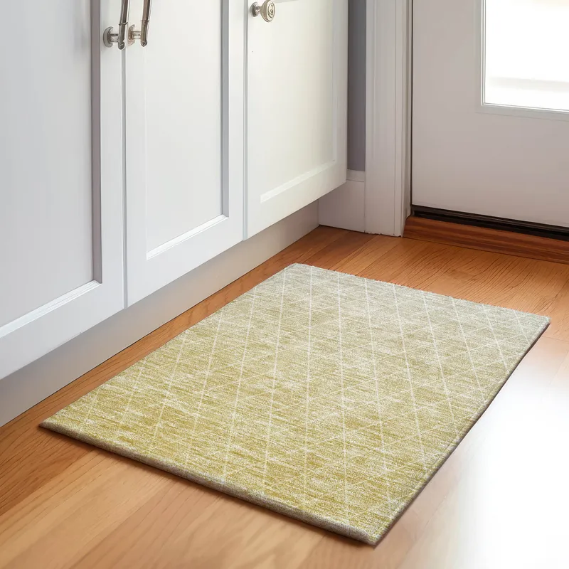 Luxury Washable Lazio Wheat 1\'8\" x 2\'6\" Rug