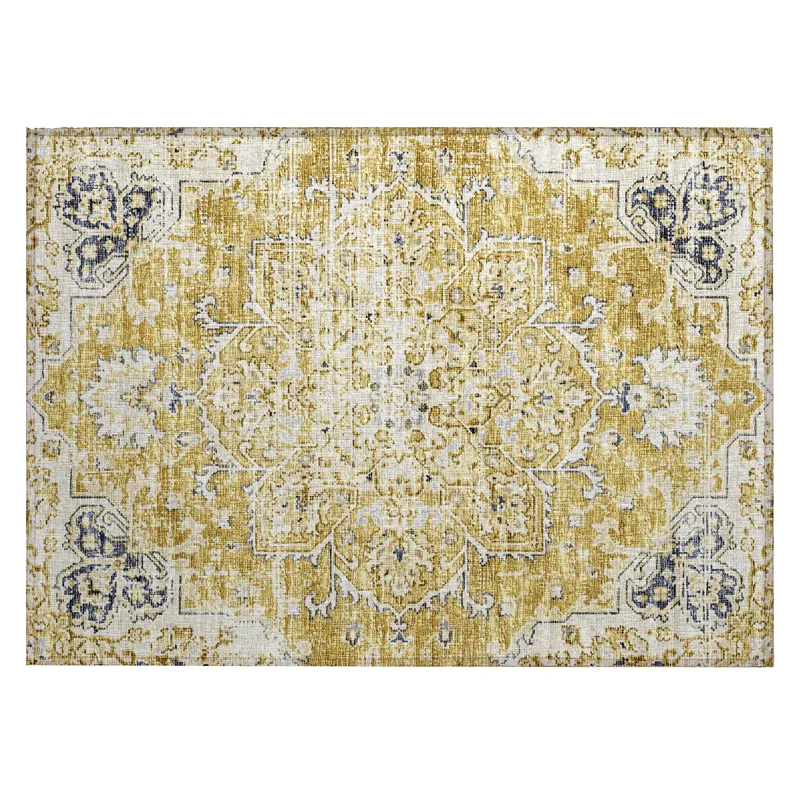 Indoor/Outdoor Marbella Gold Washable 1\'8\" x 2\'6\" Rug