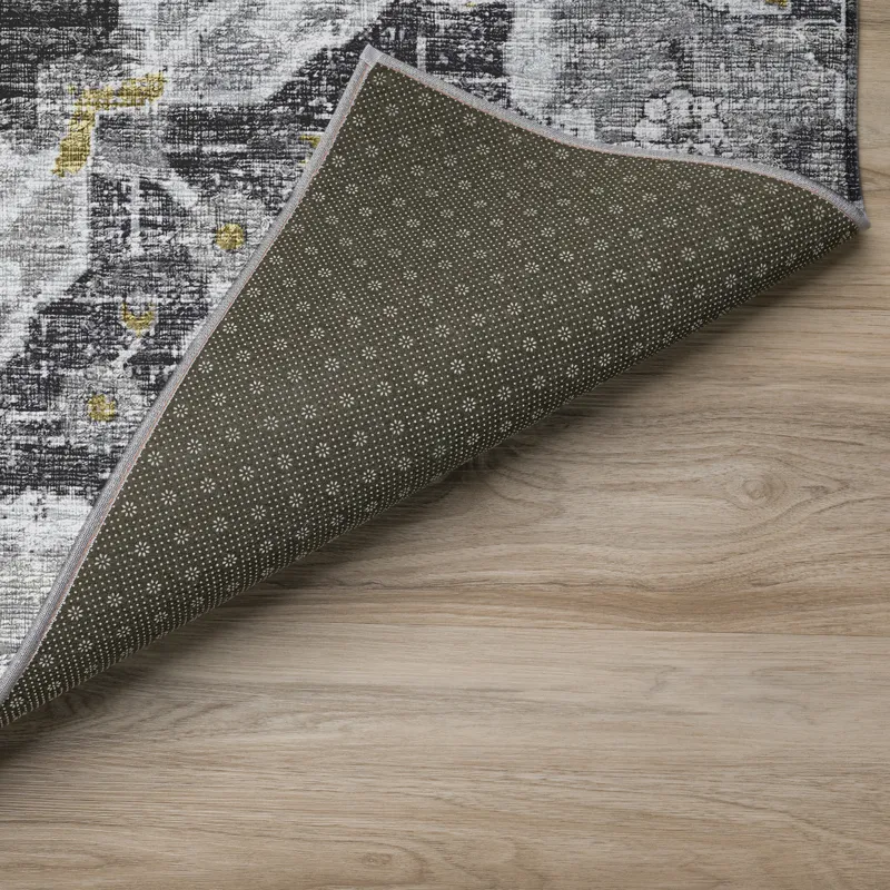 Indoor/Outdoor Marbella Midnight Washable 2\'3\" x 12\' Runner Rug