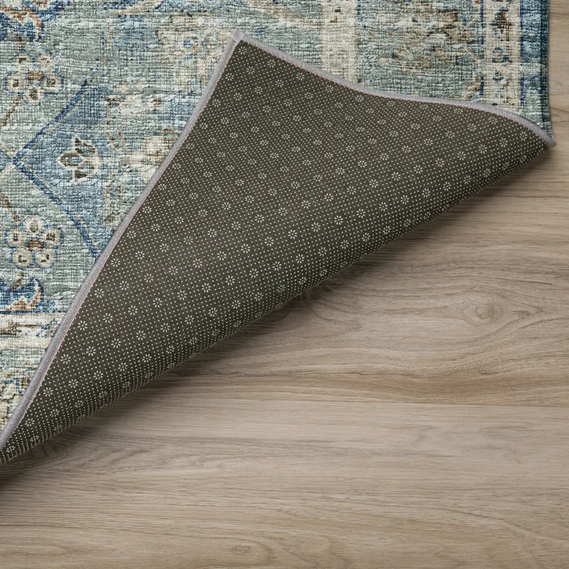 Indoor/Outdoor Marbella Mediterranean Washable 8\' x 8\' Round Rug