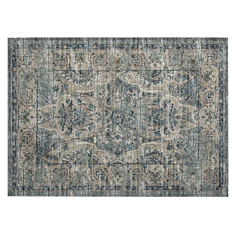 Indoor/Outdoor Marbella Mineral Blue Washable 1\'8\" x 2\'6\" Rug