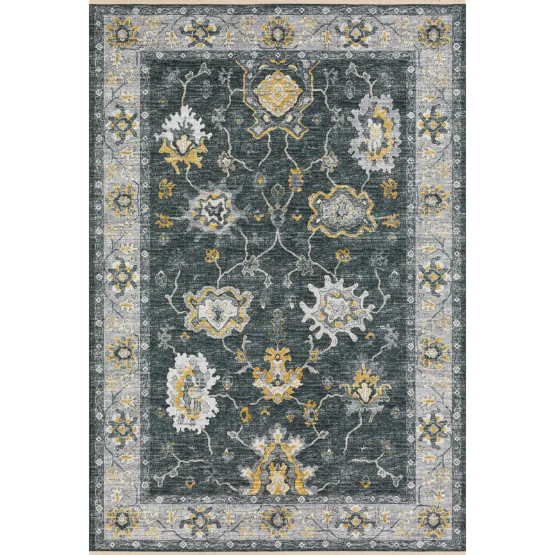 Indoor/Outdoor Marbella Midnight Washable 3\' x 5\' Rug