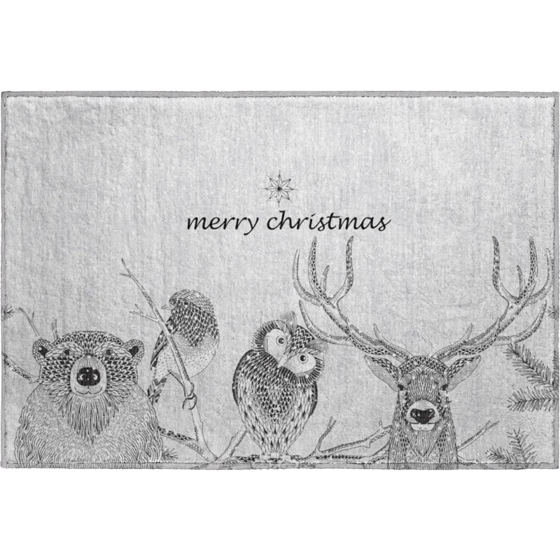 Luxury Washable Indoor/Outdoor Merry & Bright Flannel 1\'8\" x 2\'6\" Rug