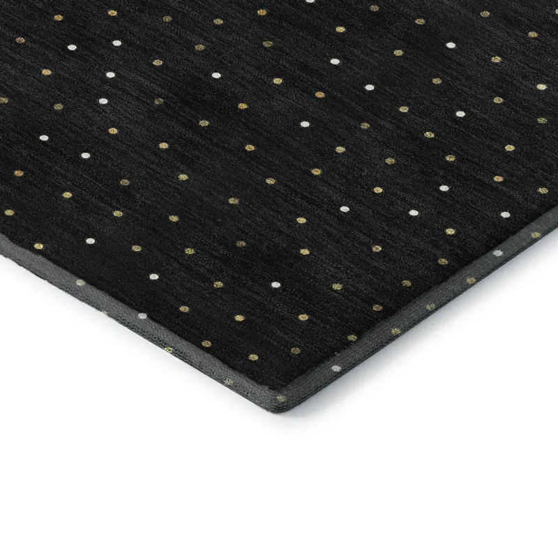 Luxury Washable Indoor/Outdoor Merry & Bright Black 10\' x 14\' Rug