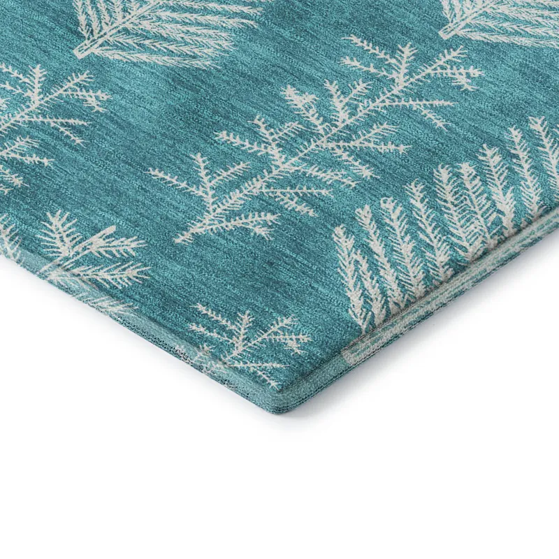 Luxury Washable Indoor/Outdoor Merry & Bright Teal 2\'6\" x 3\'10\" Rug