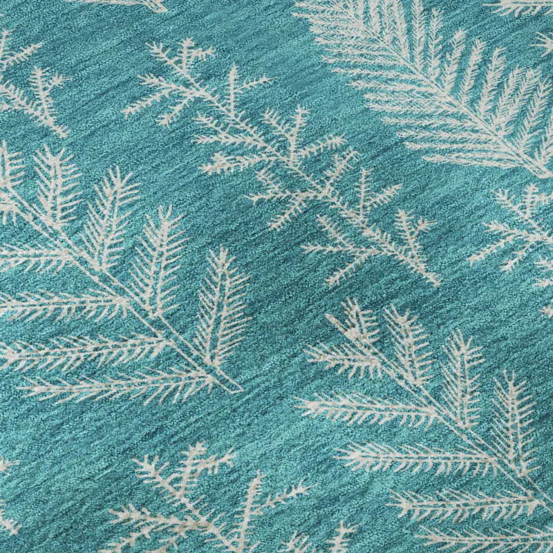 Luxury Washable Indoor/Outdoor Merry & Bright Teal 2\'6\" x 3\'10\" Rug