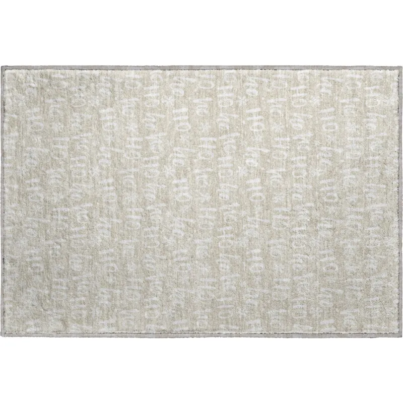Luxury Washable Indoor/Outdoor Merry & Bright Beige 1\'8\" x 2\'6\" Rug