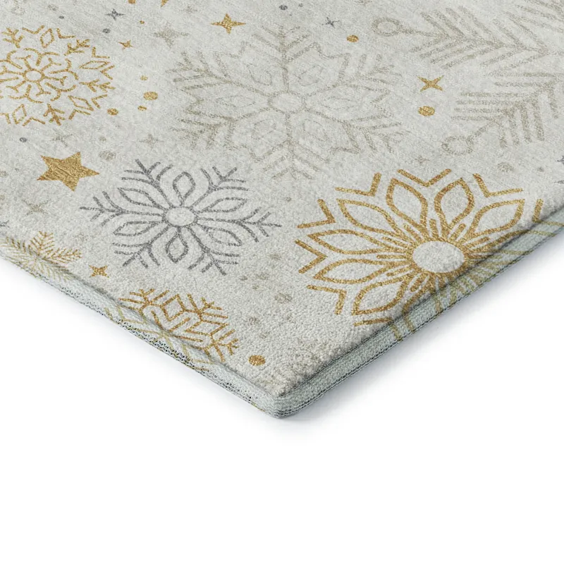 Luxury Washable Indoor/Outdoor Merry & Bright Ivory 8\' x 10\' Rug