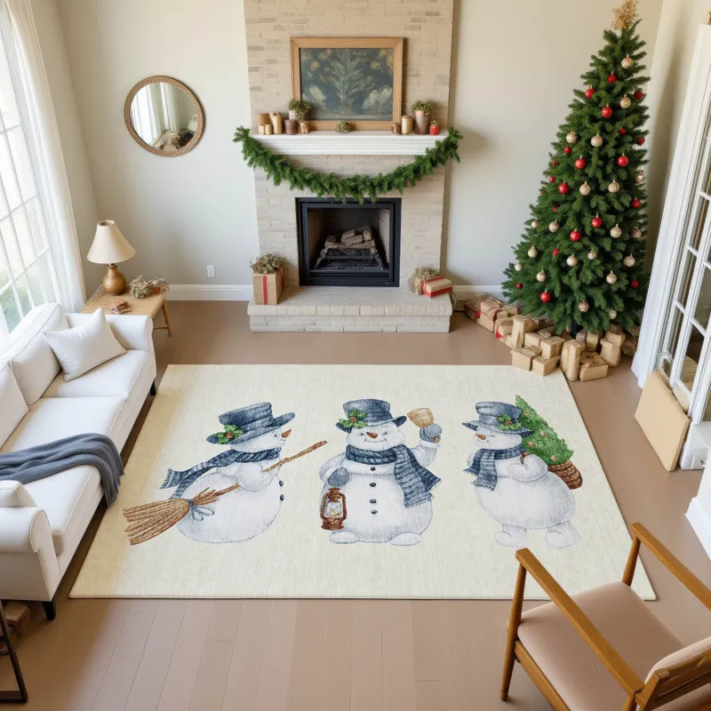 Luxury Washable Indoor/Outdoor Merry & Bright Ivory 2\'6\" x 3\'10\" Rug