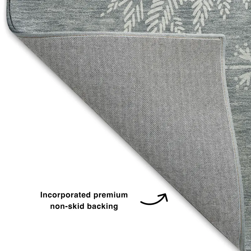 Luxury Washable Indoor/Outdoor Merry & Bright Gray 2\'6\" x 3\'10\" Rug