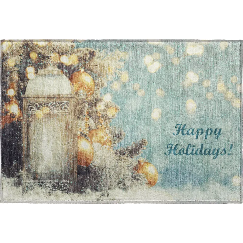 Luxury Washable Indoor/Outdoor Merry & Bright Skydust 1\'8\" x 2\'6\" Rug