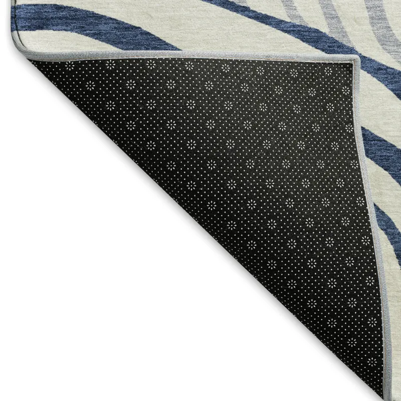Machine Washable Indoor/Outdoor Neo Blue 2\'6\" x 3\'10\" Rug