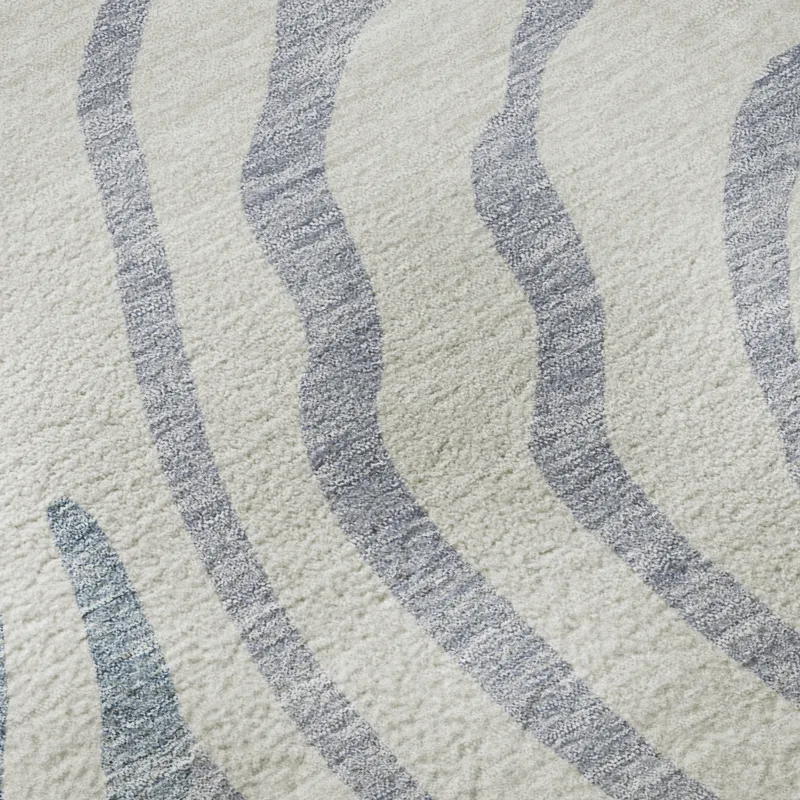 Machine Washable Indoor/Outdoor Neo Blue 2\'6\" x 3\'10\" Rug