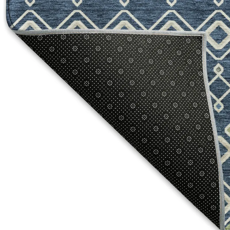 Machine Washable Indoor/Outdoor Neo Navy 10\' x 14\' Rug