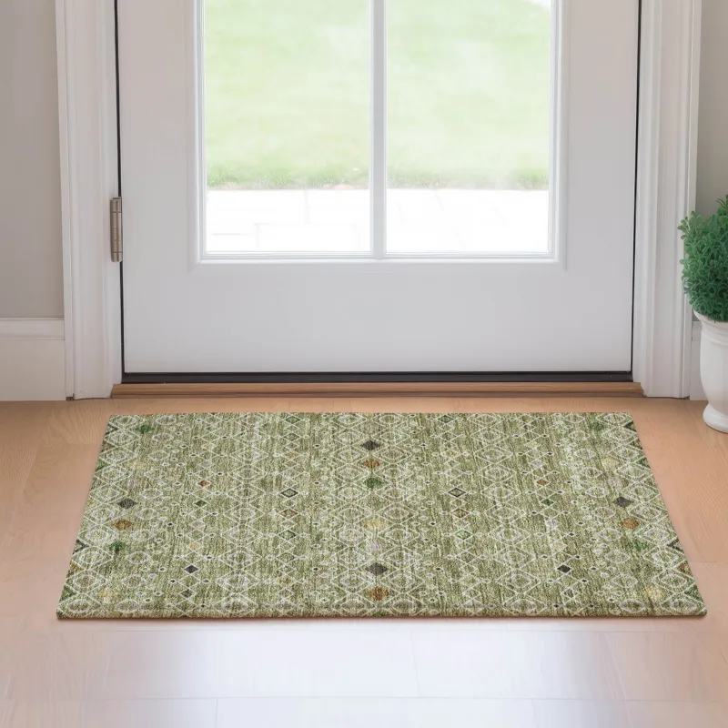 Machine Washable Indoor/Outdoor Neo Sage 1\'8\" x 2\'6\" Rug