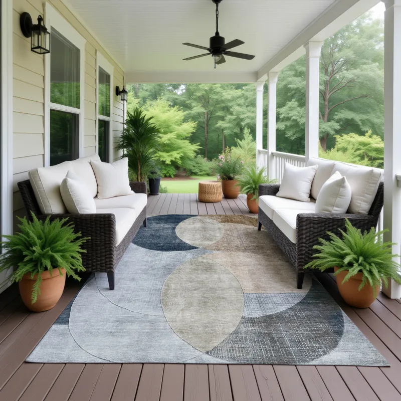 Machine Washable Indoor/Outdoor Neo Sky 5\' x 7\'6\" Rug