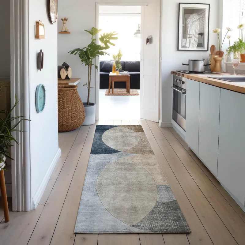Machine Washable Indoor/Outdoor Neo Sky 2\'3\" x 7\'6\" Runner Rug