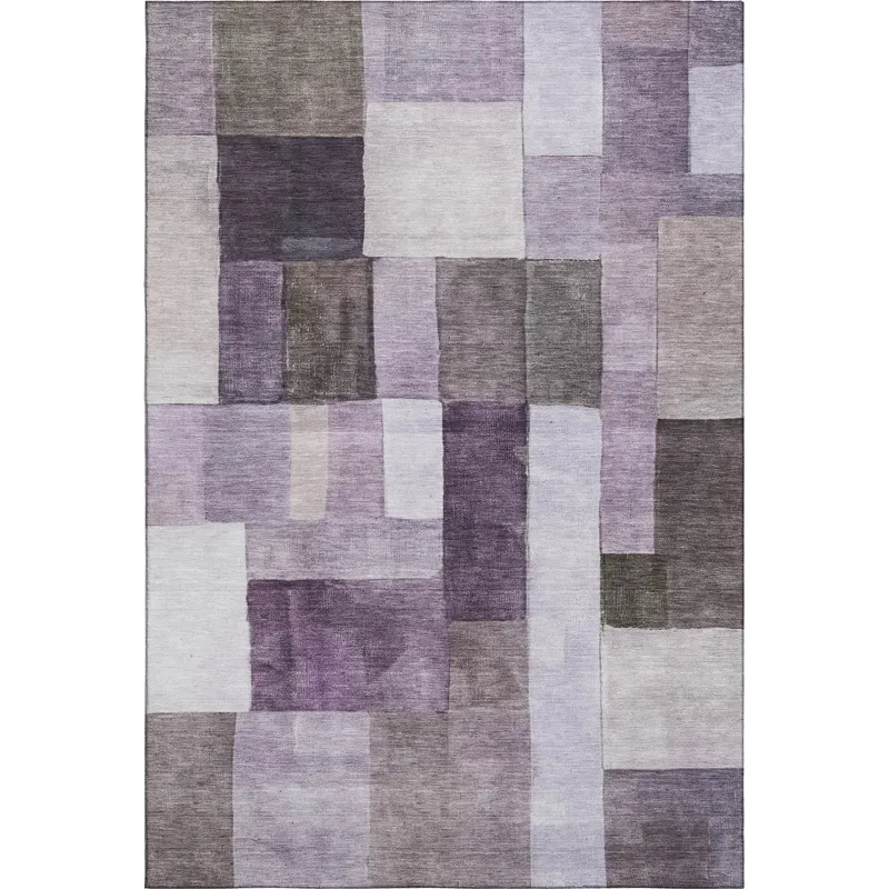 Machine Washable Indoor/Outdoor Neo Eggplant 5\' x 7\'6\" Rug