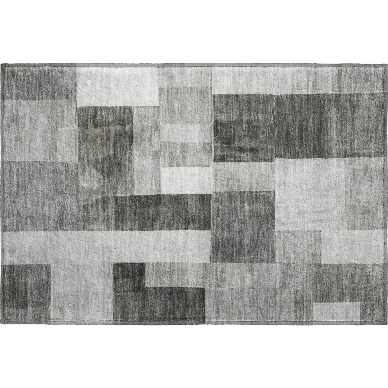 Machine Washable Indoor/Outdoor Neo Pewter 1\'8\" x 2\'6\" Rug