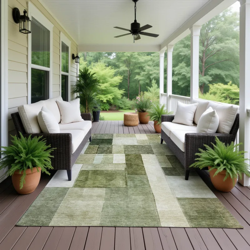 Machine Washable Indoor/Outdoor Neo Sage 2\'6\" x 3\'10\" Rug