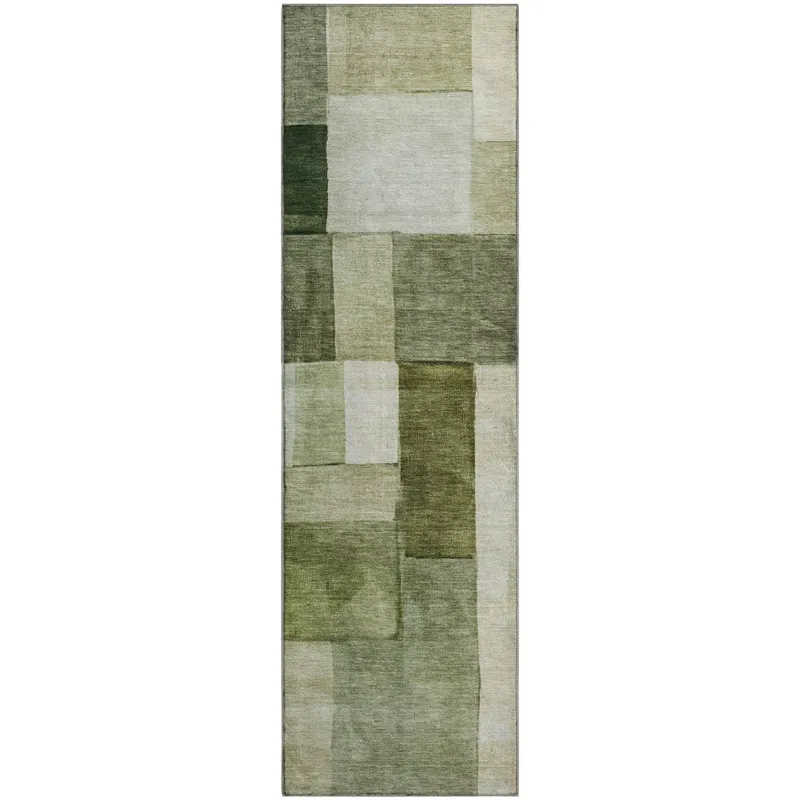Machine Washable Indoor/Outdoor Neo Sage 2\'3\" x 7\'6\" Runner Rug