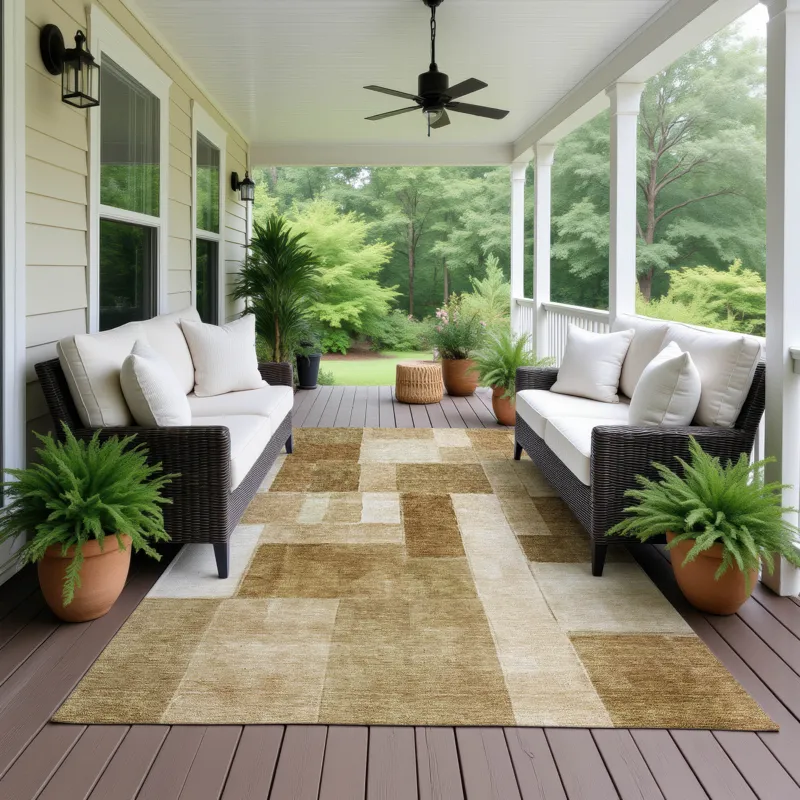 Machine Washable Indoor/Outdoor Neo Terracotta 10\' x 14\' Rug