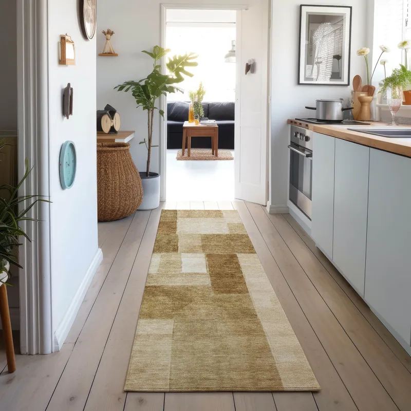 Machine Washable Indoor/Outdoor Neo Terracotta 2\'3\" x 7\'6\" Runner Rug