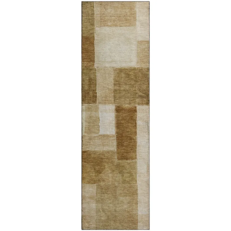 Machine Washable Indoor/Outdoor Neo Terracotta 2\'3\" x 7\'6\" Runner Rug