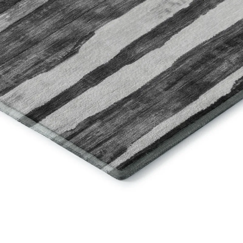 Machine Washable Indoor/Outdoor Neo Charcoal 1\'8\" x 2\'6\" Rug