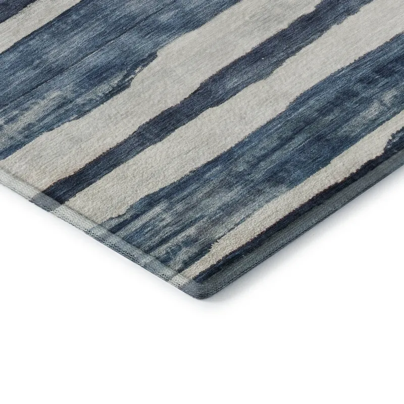 Machine Washable Indoor/Outdoor Neo Denim 2\'3\" x 7\'6\" Runner Rug