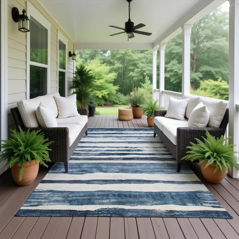 Machine Washable Indoor/Outdoor Neo Denim 2\'6\" x 3\'10\" Rug