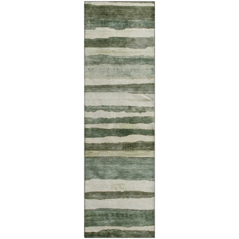 Machine Washable Indoor/Outdoor Neo Sage 2\'3\" x 7\'6\" Runner Rug