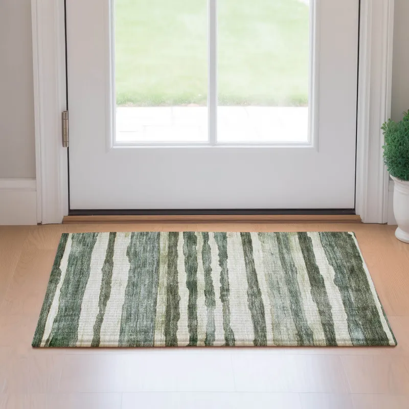 Machine Washable Indoor/Outdoor Neo Sage 1\'8\" x 2\'6\" Rug