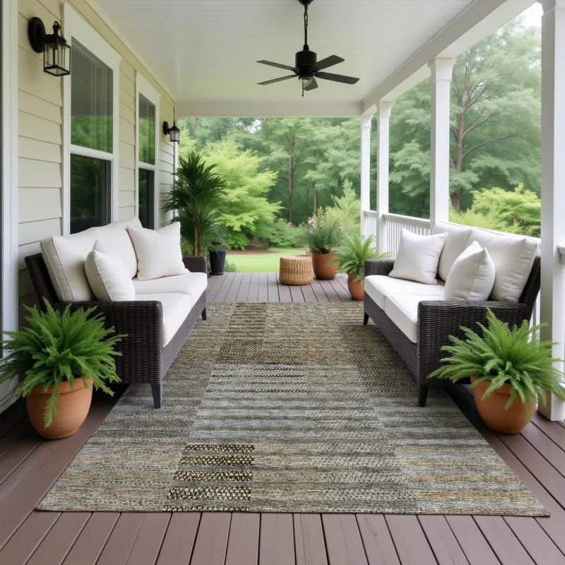 Machine Washable Indoor/Outdoor Neo Taupe 10\' x 14\' Rug