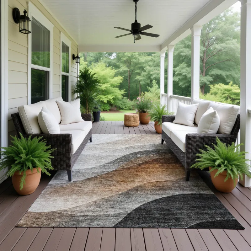 Machine Washable Indoor/Outdoor Neo Khaki 8\' x 10\' Rug
